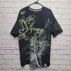 Akoo Graphic Tshirt Size 2X (Fits‎ like a Large) Black Gold Streetwear Hip Hop